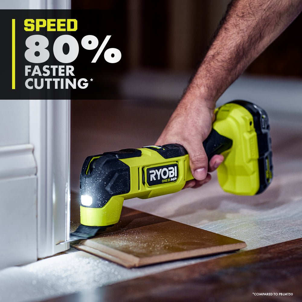 Ryobi PCL440B ONE+ HP 18V Brushless Multi-Tool hero shot, showcasing its compact design and ergonomic grip on a clean background.
