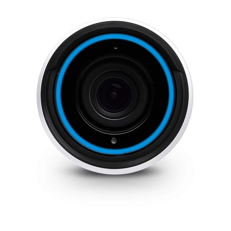 Front view of the Ubiquiti UniFi Protect G4 Pro Camera, showcasing its sleek, professional-grade design and robust housing.